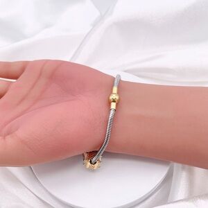 Linx Two Tone Magnetic Clasp Snake Chain Charm Bracelet